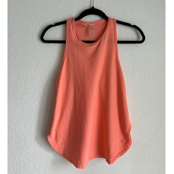 Calia Striped Racerback Side Slit Coral Tank Top Oversized Nylon Spandex Size XS - Picture 2 of 7